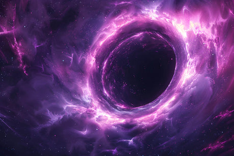 Design file of black hole galaxy wallpaper showing intricate purple cosmic swirls and star details
