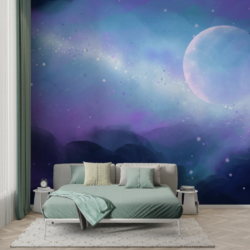 Space Wallpaper creating cozy reading nook in home office corner