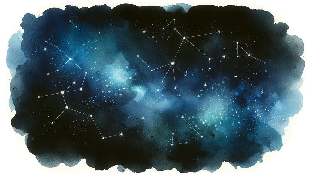 Watercolor galaxy constellation wallpaper design file showing detailed star patterns and nebula effects