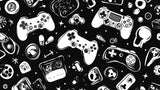 Gaming controller pattern design file showing detailed black and white pattern