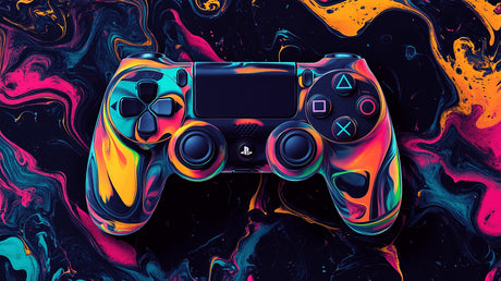 Gaming Controller Wallpaper design file showing vibrant color flow and pattern details