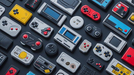 Retro gaming wallpaper design file showing detailed vintage console pattern