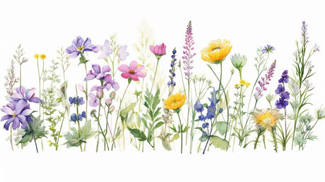 Garden floral wallpaper design file showing detailed watercolor spring flowers and butterflies pattern