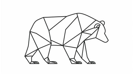 Modern geometric bear design file showing intricate line art pattern and precise angles