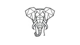 Geometric elephant line art design file showing intricate pattern details