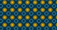 Geometric floral wallpaper with navy and gold pattern making a bold statement in a modern living room with natural lighting