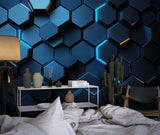 Gaming Room Wallpaper creating depth in basement gaming setup