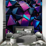 3D neon pattern transforming a creative studio space