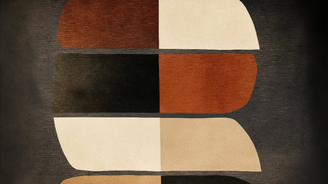 Abstract geometric pattern design file showing terracotta and beige curved shapes