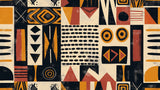 Abstract tribal pattern design file showing detailed terracotta and gold geometric shapes