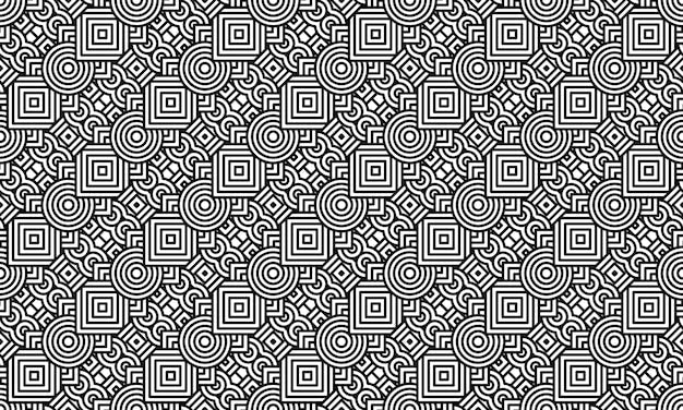 Geometric Art Deco wallpaper design file showing intricate black and white pattern