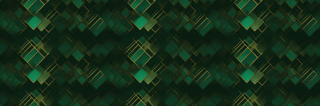 Green and gold geometric wallpaper design file showing intricate art deco pattern details
