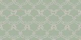 Design file showing the detailed art deco geometric pattern in sage green with flowing curves