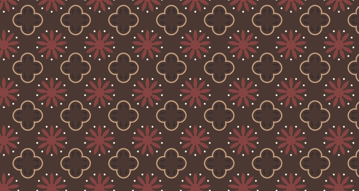 Art Deco geometric wallpaper design file showing quatrefoil and floral pattern detail