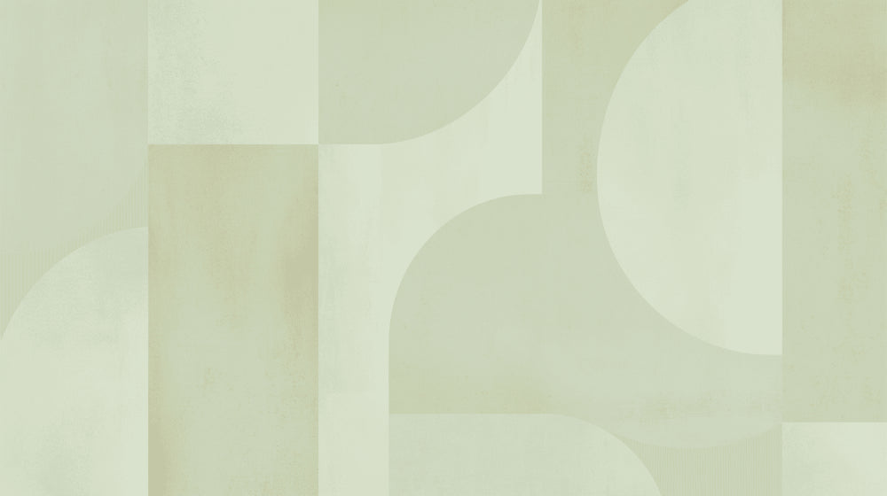 Art deco geometric wallpaper design file showing sage green curved pattern