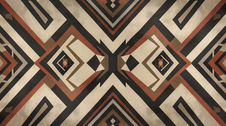 Art deco geometric wallpaper design file showing terracotta and black pattern