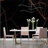 Modern geometric wallpaper transforming home office space