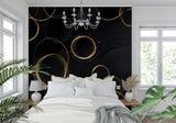 Modern geometric wallpaper bringing elegance to an entrance hallway