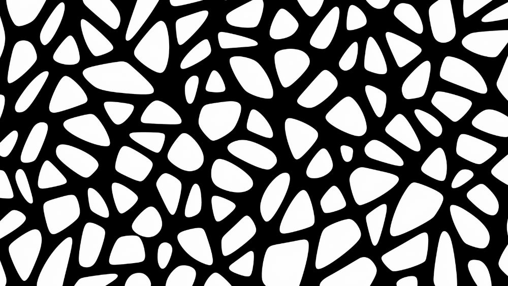 Black and white geometric pattern design file showing organic flowing shapes and bold contrast