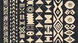 Black and white geometric tribal pattern design file showing detailed African-inspired motifs