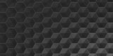 Design file of black 3D hexagon pattern showing precise geometric shapes and shadows