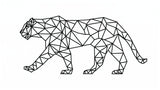 Black and white geometric panther pattern design file showing intricate line work and angular shapes