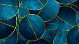 Design file showing detailed turquoise and gold geometric circle pattern