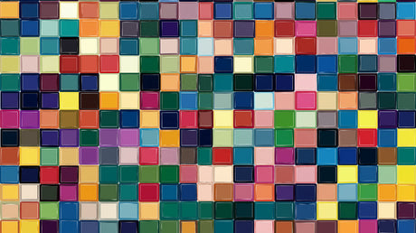 Colorful geometric mosaic wallpaper design file showing square pattern and vibrant colors