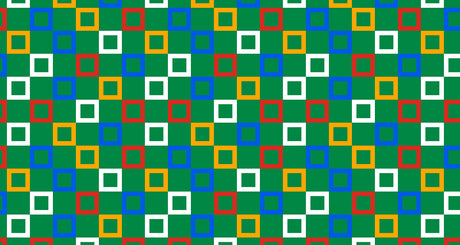 Geometric square pattern design file showing vibrant colors on green background