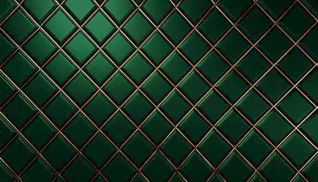 Design file of green and gold geometric diamond pattern showing intricate details