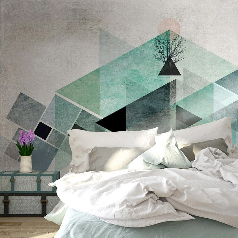 Geometric triangle pattern in entrance hall creating fresh modern look