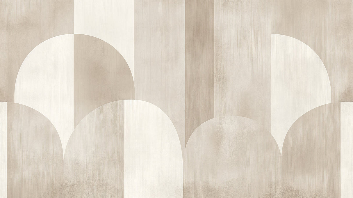 Art deco arch pattern design file showing the full repeating geometric motif in soft beige