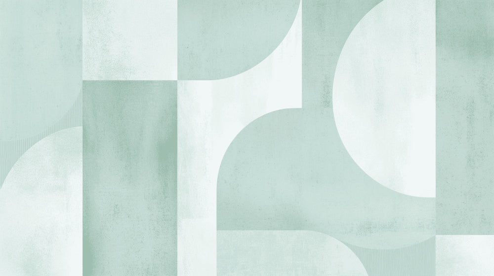 Geometric pattern design file showing art deco inspired curves and lines in sage green