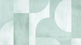 Geometric pattern design file showing art deco inspired curves and lines in sage green