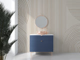 Beige geometric wall mural adding depth to contemporary bedroom
