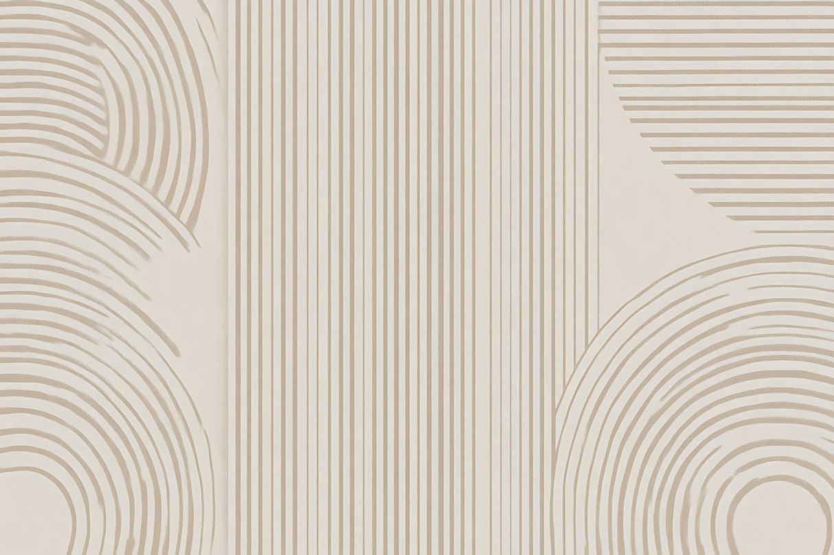 Design file showing modern beige geometric pattern with curved and straight lines