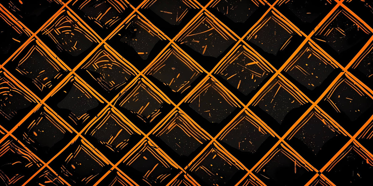 Geometric diamond pattern design file showing intricate black and orange brushstroke details