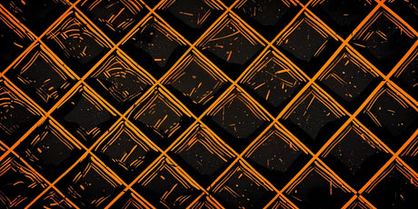 Geometric diamond pattern design file showing intricate black and orange brushstroke details