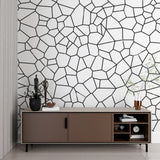 Contemporary geometric pattern displayed in stairwell