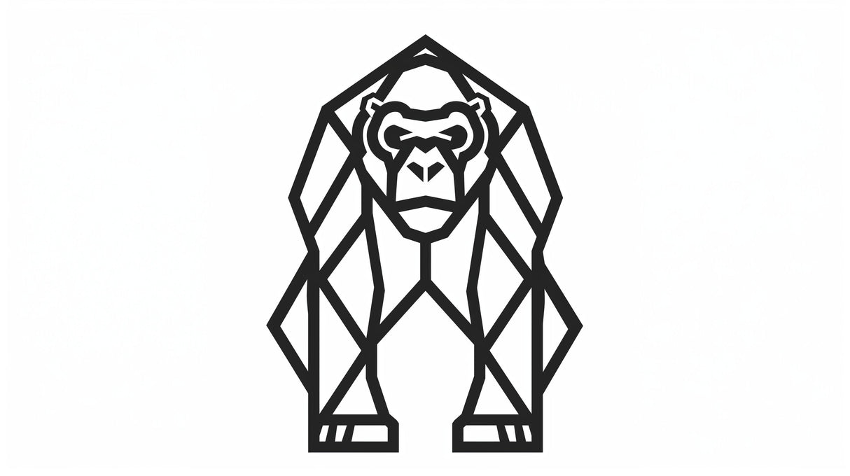 Geometric Gorilla Wallpaper design file showing precise angular patterns and clean lines