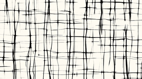 Black and white geometric pattern design file showing detailed grid lines and artistic brushstrokes