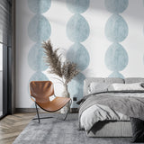 Modern geometric pattern displayed in a clean, minimal entrance hall