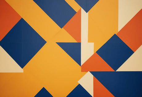 Geometric pattern design file showing detailed blue and orange shapes and composition