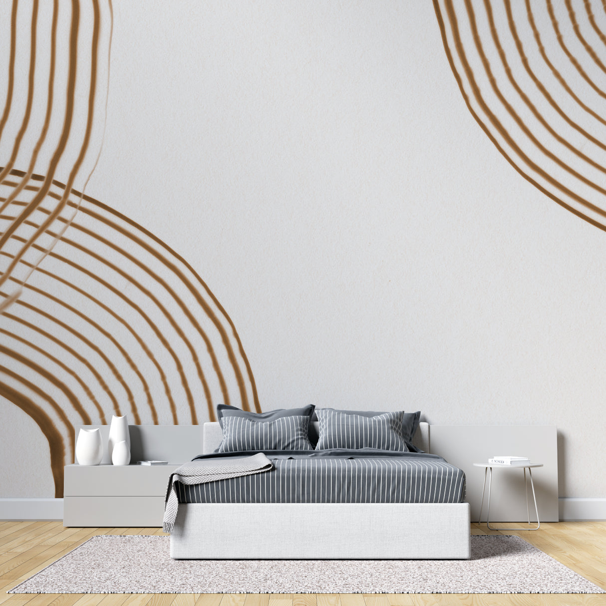 Brown geometric pattern making a statement in an entrance hallway