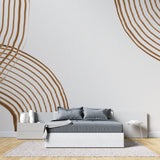 Brown geometric pattern making a statement in an entrance hallway