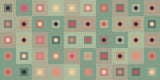 Modern geometric wallpaper design file showing circles and squares pattern in sage and coral tones
