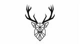 Geometric deer line art wallpaper design file showing precise black and white pattern