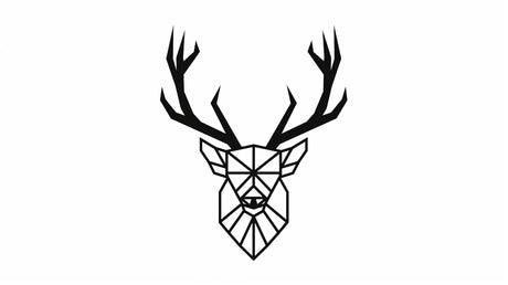 Geometric deer line art wallpaper design file showing precise black and white pattern