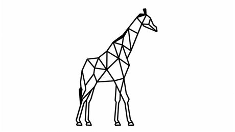 Modern geometric giraffe pattern design file showing precise black line art on white background