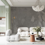 Linear pattern wallpaper bringing movement to an elegant hallway